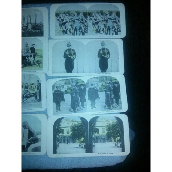 13 Lot WWI Stereoview Machine Guns Aeroplane Gas Mask Soldiers French American - Picture 4 of 9